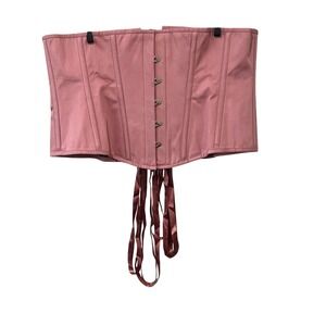 Corset Story Underbust Corset Women UK 22 US 18 Pink Steel Lace Up Coquette